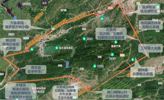 咸宁文旅路线总览地图